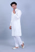 Veshbhoshaa Bluesaanchi Men'S White Embroidery Kurta Set